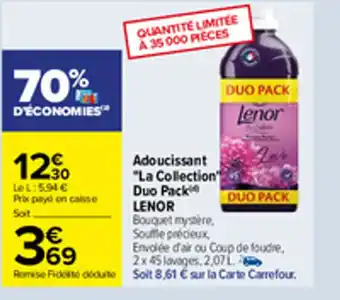 Carrefour Adoucissant "la collection" duo pack LENOR offre