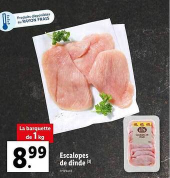 Lidl Escalopes de dinde offre