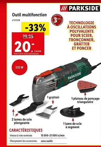 Lidl Outil multifonction parkside offre