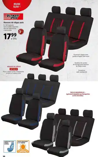 Lidl Housse de sièges auto ultimate speed offre