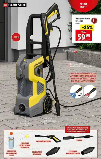 Lidl Nettoyeur haute pression parkside offre