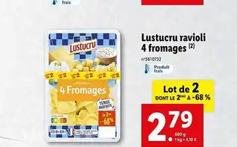 Lidl Lustucru ravioli 4 fromages offre