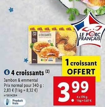 Lidl 4 croissants offre