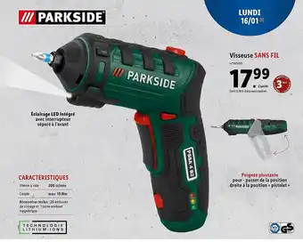 Lidl Viseuse sans fil parkside offre