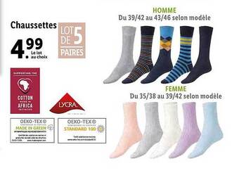 Lidl Chaussettes offre