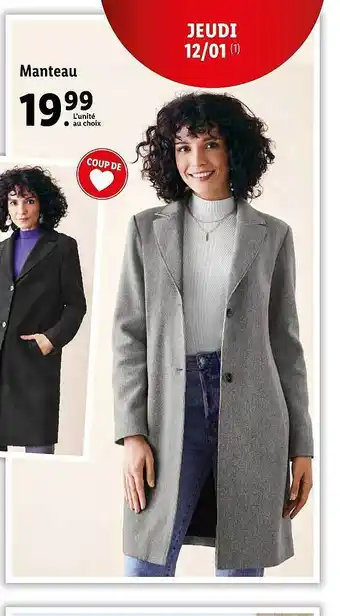 Lidl Manteau offre