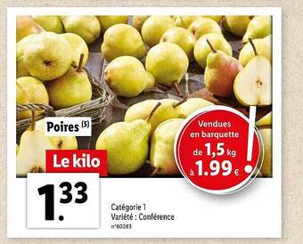 Lidl Poires offre