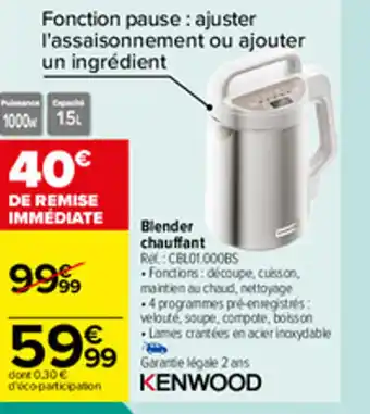 Carrefour Blender chauffant offre