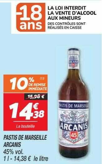 Netto Pastis de marseille arcanis offre
