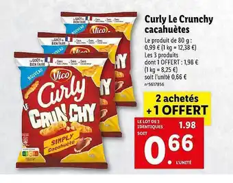 Lidl Curly le crunchy cacahuètes offre