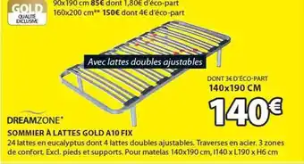 JYSK Sommier à lattes gold a10 fix dreamzone offre