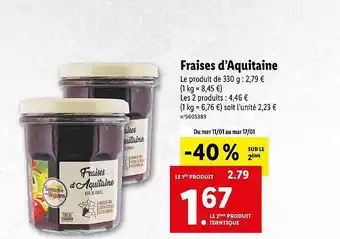Lidl Fraise d'aquitaine offre