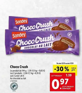 Lidl Choco crush sondey offre