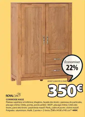 JYSK Commode hage royaloak offre