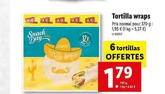 Lidl Tortilla wraps snack day offre