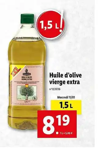 Lidl Huile d'olive viergeextra offre