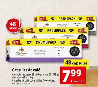 Lidl Capsules de café bellarom offre