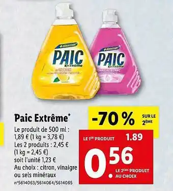 Lidl Paic extrême offre