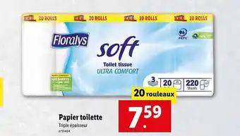 Lidl Papier toilette floralys offre