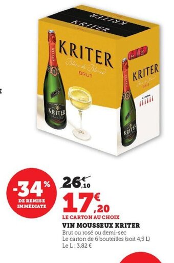 Hyper U Vin Mousseux Kriter offre