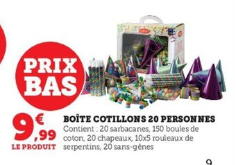 Hyper U Boîte Cotillons 20 Personnes offre