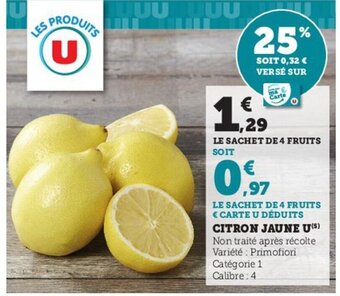 Hyper U Citron Jaune U offre