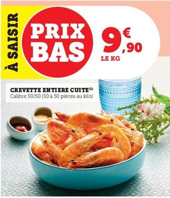 Hyper U Crevette entiere cuite offre