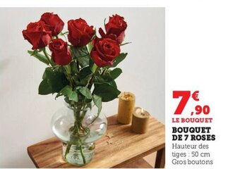 Hyper U Bouquet de 7 roses offre