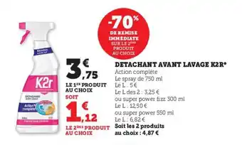 Hyper U Detachant avant lavage k2r offre