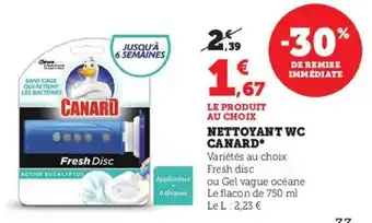 Hyper U Nettoyant wc canard offre