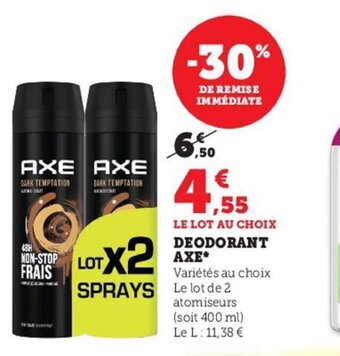 Hyper U Deodorant Axe offre
