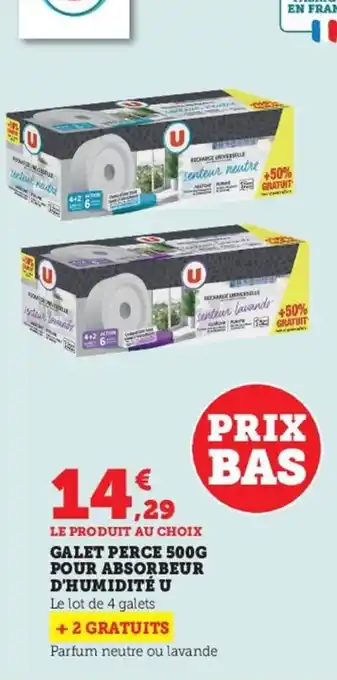 Hyper U Galet perce 500g pour absorbeur d'humidité u offre