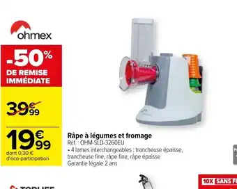 Carrefour Râpe à Légumes et Fromage offre