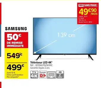 Carrefour Samsung Téléviseur Led 4k offre