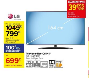 Carrefour LG Téléviseur Nanocell 4k offre