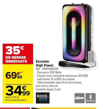 Carrefour Enceinte High Power offre