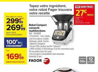 Carrefour Fagor Robot Compact Connecté Multifonctions offre