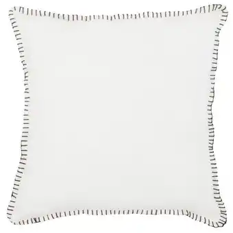 Maisons du Monde Housse de coussin en lin blanc avec liseret noir, 40x40 offre