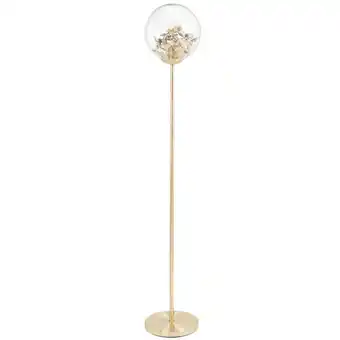 Lampadaire en métal doré et globe en verre h147