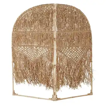 Paravent tressé en rotin et en sisal marron