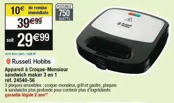Machine à croque-monsieur russell hobbs