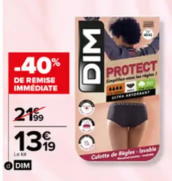 Carrefour Culottes Menstruelles Lavables Dim offre