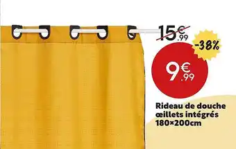 Maxi Bazar Rideau de douche oeillets intégrés 180 x 200 cm offre