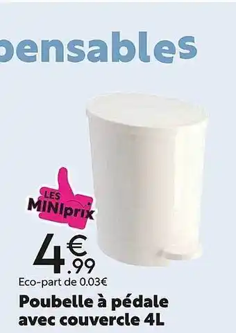 Maxi Bazar Poubelle à pédale avec couvercle 4 l offre