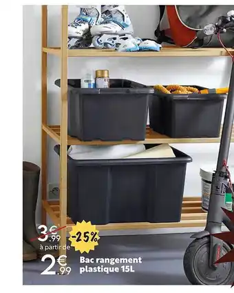 Maxi Bazar Bac rangement plastique 15l offre
