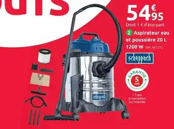 Mr Bricolage Aspirateur eau et poussière 20 l 1200 w scheppach offre