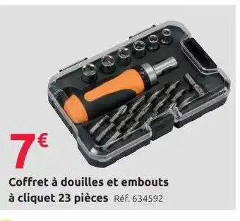 Mr Bricolage Coffret à douilles et embouts à cliquet 23 pièces offre