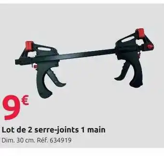 Mr Bricolage Lot de 2 serre-joints 1 main offre