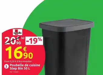 Mr Bricolage Poubelle de cuisine step bin 50 l offre