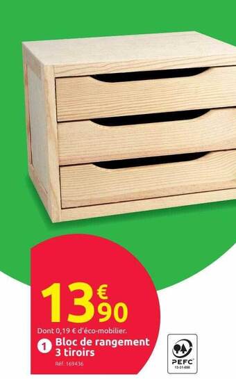 Mr Bricolage Bloc de rangement 3 tiroirs offre